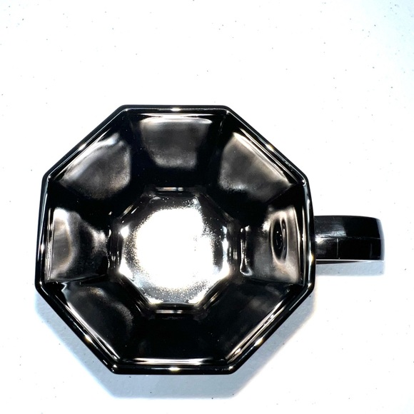 Vintage Set of 4 ARCOROC France OCTIME Black Glass Octogon Coffee Mugs Cups - Picture 4 of 8